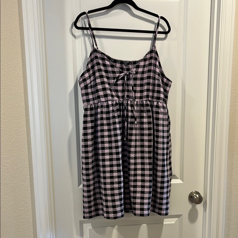 Purple and Black Gingham Dress